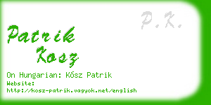 patrik kosz business card