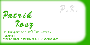 patrik kosz business card